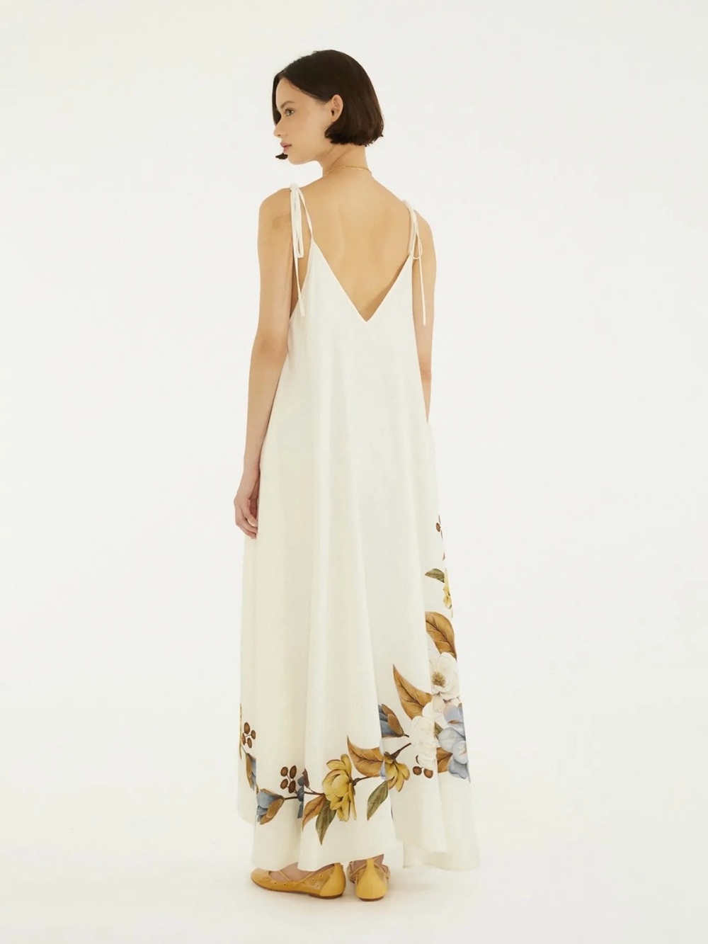 FARM Rio Cream Maxi Dress with Blue & Yellow Floral Print - Picture 3 of 4
